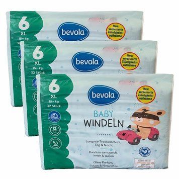 Підгузки Bevola Baby 6 XL (15+ кг), 96 шт LS203457 фото