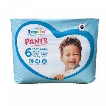 Підгузники трусики Lupilu soft & dry 6 extra large, 15+ кг, 36 шт LS203351 фото