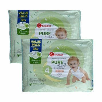 Дитячі підгузники Kruidvat Pure & Soft 4 (8-14 кг), 76 шт LS203490 фото