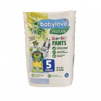 Підгузки-трусики Babylove Nature Pants 5 (12-17 кг) 18 шт LS203898 фото