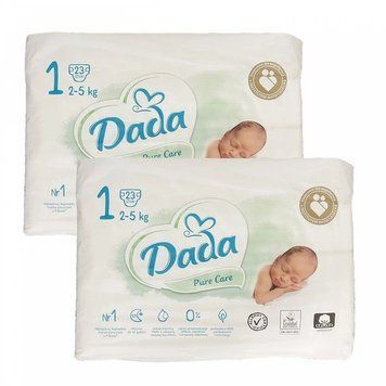 Підгузники Dada Pure Care 1 (2-5 кг) 46 шт LS203206 фото