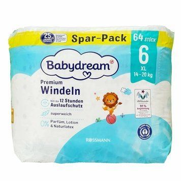 Підгузники Babydream Premium 6 XL 14-20 кг 64 шт LS203147 фото