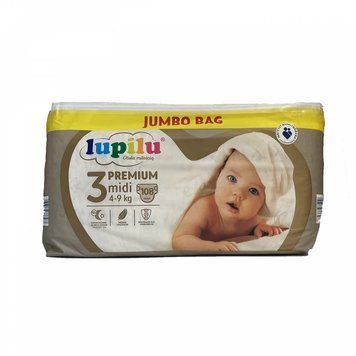 Підгузники Lupilu Premium JUMBO BAG Midi Розмір 3, Вага 4-9 кг, 108 шт LS204248 фото