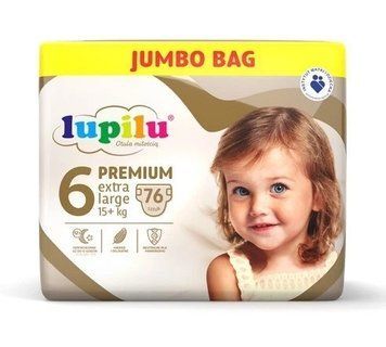 Підгузники Lupilu Premium JUMBO BAG Extra large Розмір 6, Вага 15+ кг, 76 шт LS204020 фото