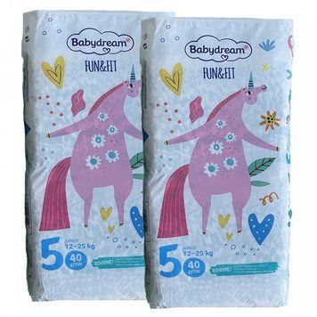Підгузники Babydream FUN&FIT Розмір 5 junior, Вага 12-25 кг, 80 шт LS203415 фото