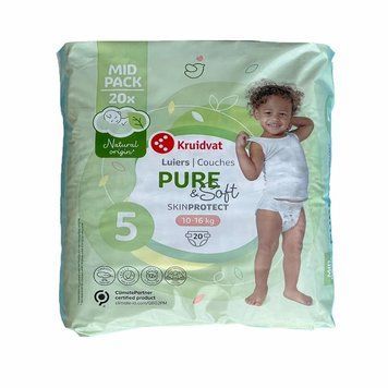 Дитячі підгузники Kruidvat Pure & Soft 5 (10-16 кг), 20 шт LS204070 фото