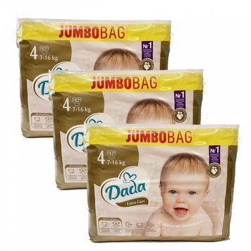 Дитячі одноразові підгузки Dada Extra Care Jumbo Bag Розмір 4 Maxi (7-16 кг) 246 шт LS203067 фото
