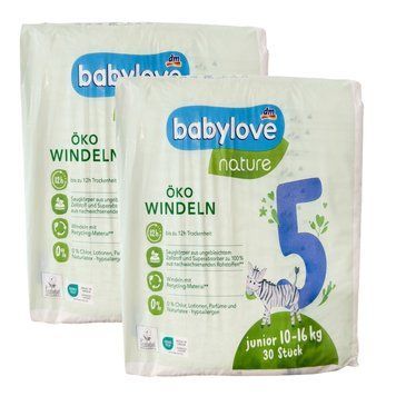 Підгузки Babylove Nature 5 Junior (10-16 кг), 60 шт LS204446 фото