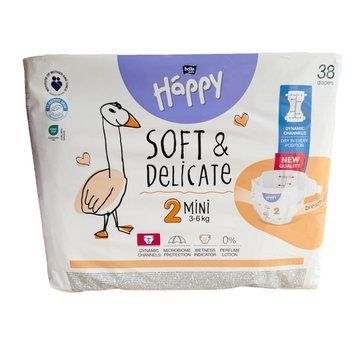 Підгузки Bella Baby Happy Soft Delicate 2 Mini (3 - 6 кг), 38 шт LS204394 фото