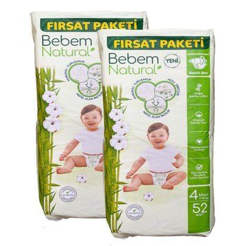 Підгузки Bebem Natural 4 Maxi (7 - 14 кг), 104 шт LS204476 фото