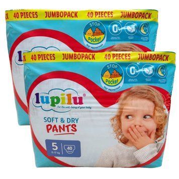 Підгузки-трусики Lupilu Soft & Dry 5 (11-17 кг) 80 шт LS204586 фото