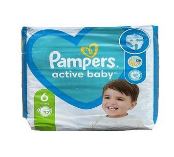 Дитячі одноразові підгузки Pampers Active Baby 6 13-18 кг 32 шт LS203871 фото