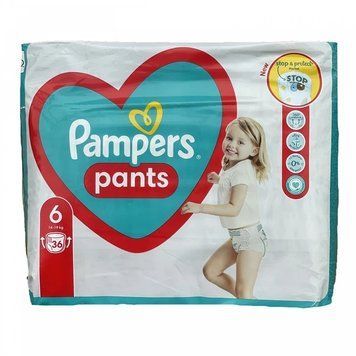 Підгузники-трусики PAMPERS Pants 6 (14-19 кг) 36 шт LS203607 фото