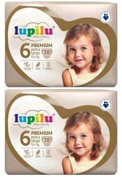 Підгузники Lupilu Premium Extra large Розмір 6, Вага 15+ кг, 76 шт LS203337 фото