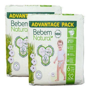 Підгузки Bebem Natural 6 Extra Large (15 + кг), 64 шт LS204473 фото