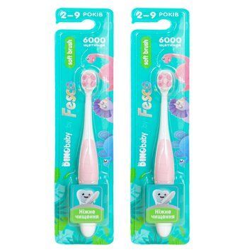 Дитяча зубна щітка Fesco Soft brush 2-12р. 2шт рожева LS204501 фото