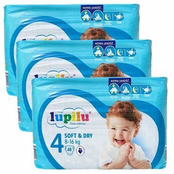 Підгузки Lupilu soft & dry 4 Maxi (8-16 кг), 144 шт LS204312 фото