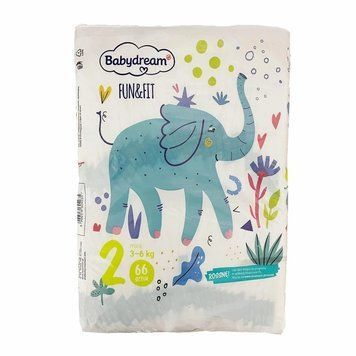 Підгузники Babydream FUN&FIT 2 Mini (3-6 кг), 66 шт LS204379 фото