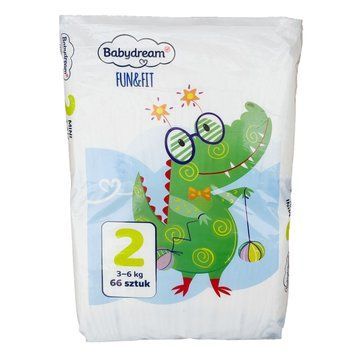 Підгузки Babydream Fun Fit 2 Mini (3 - 6 кг), 66 шт LS204414 фото