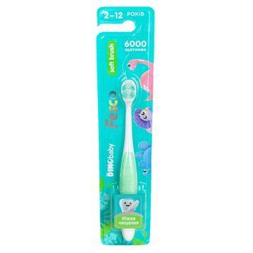 Дитяча зубна щітка Fesco Soft brush 2-12р. салатова LS204498 фото