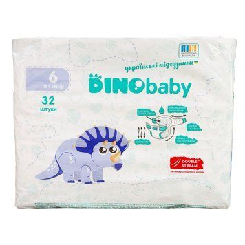 Підгузки Dino Baby 6 (16 + кг), 32 шт LS204465 фото