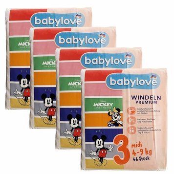 Підгузники Babylove Premium 3 Midi ( 4-9 кг ), 184 шт LS204160 фото