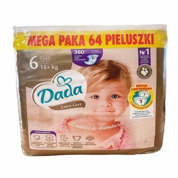 Підгузки Dada Extra Care 6 (16+ кг), 64 шт з кишенькою від перетікань LS204350 фото