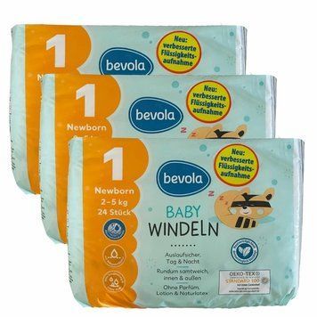 Підгузки Bevola Baby windeln 1 Newborn (2-5 кг), 72 шт LS204102 фото