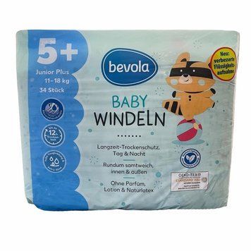 Підгузки Bevola Baby 5+ Junior Plus (11-18 кг), 34 шт LS203401 фото
