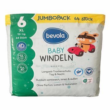 Підгузки Bevola Baby 6 XL (15+ кг), 64 шт Jumbopack LS203397 фото