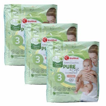 Дитячі підгузники Kruidvat Pure & Soft 3 (4-9 кг), 84 шт LS204172 фото