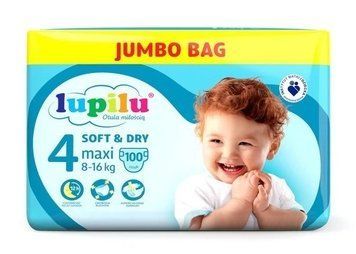 Підгузники Lupilu soft & dry Jumbo Bag розмір 4 Maxi, вага 8-16 кг, 100 шт LS204274 фото
