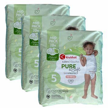 Дитячі підгузники Kruidvat Pure & Soft 5 (10-16 кг), 60 шт LS204209 фото